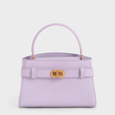 Buckle Top Handle Bag