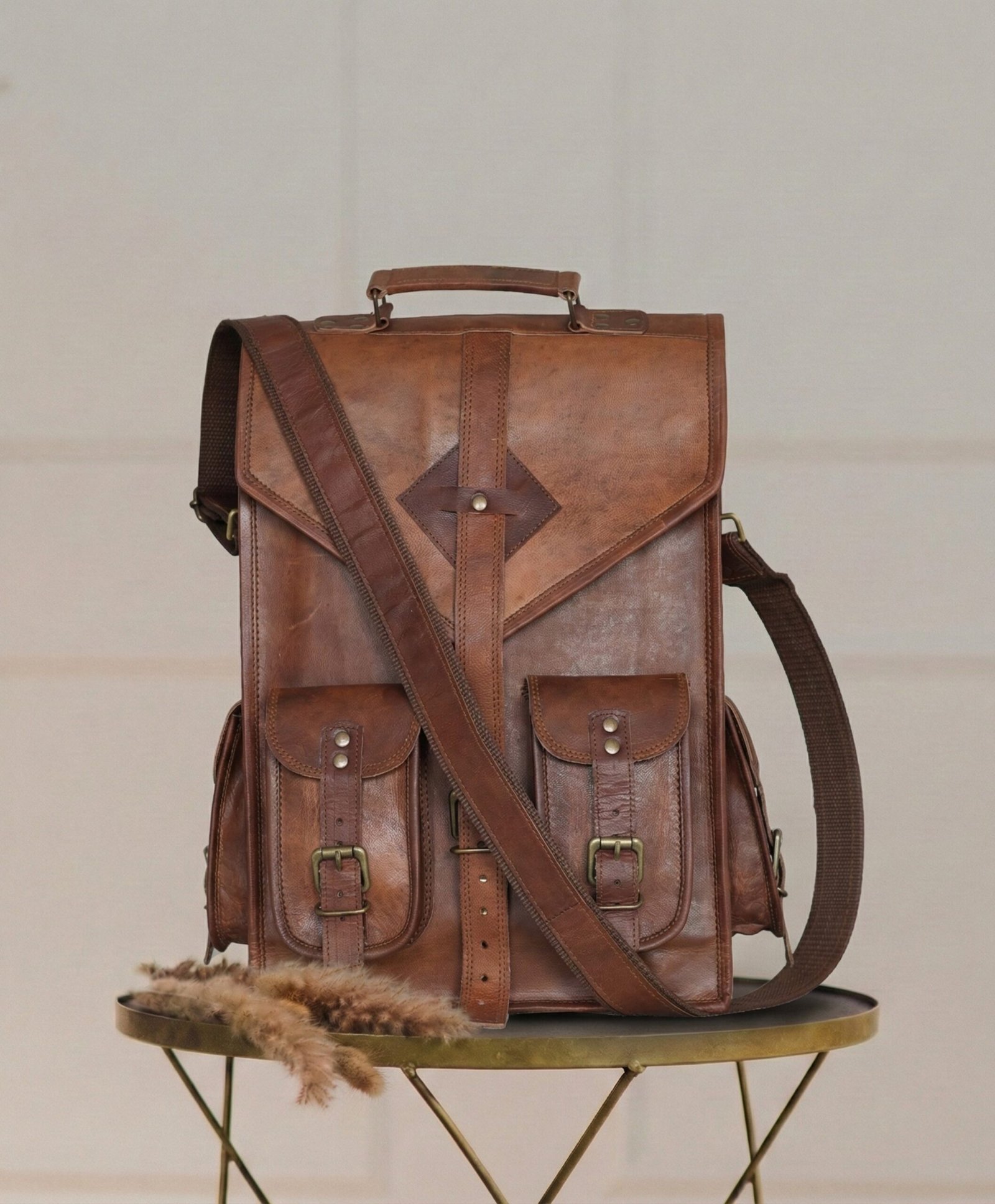 Earth Brown Handmade Leather Backpack