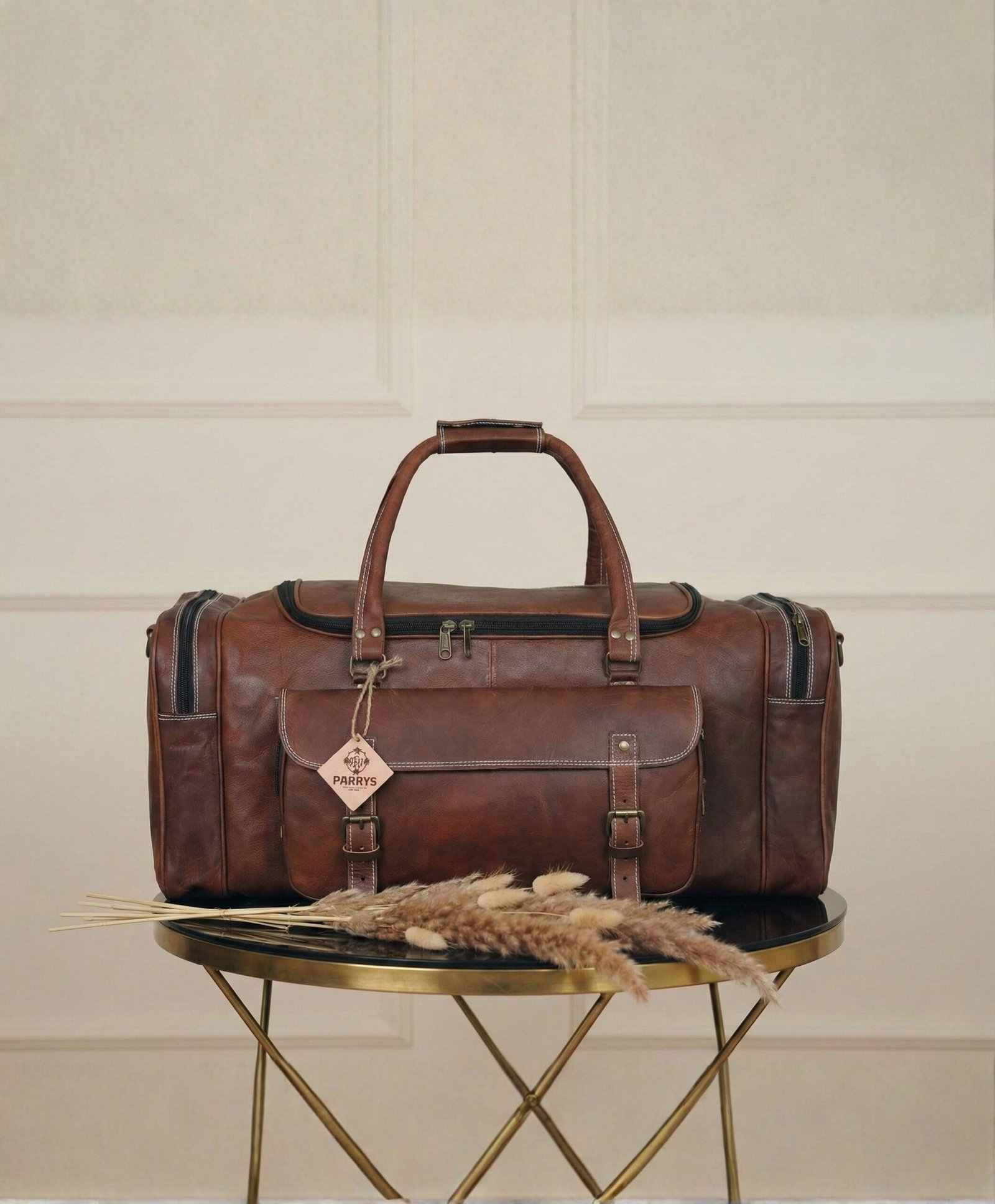 Vintage Brown duffle leather bag - Image 16