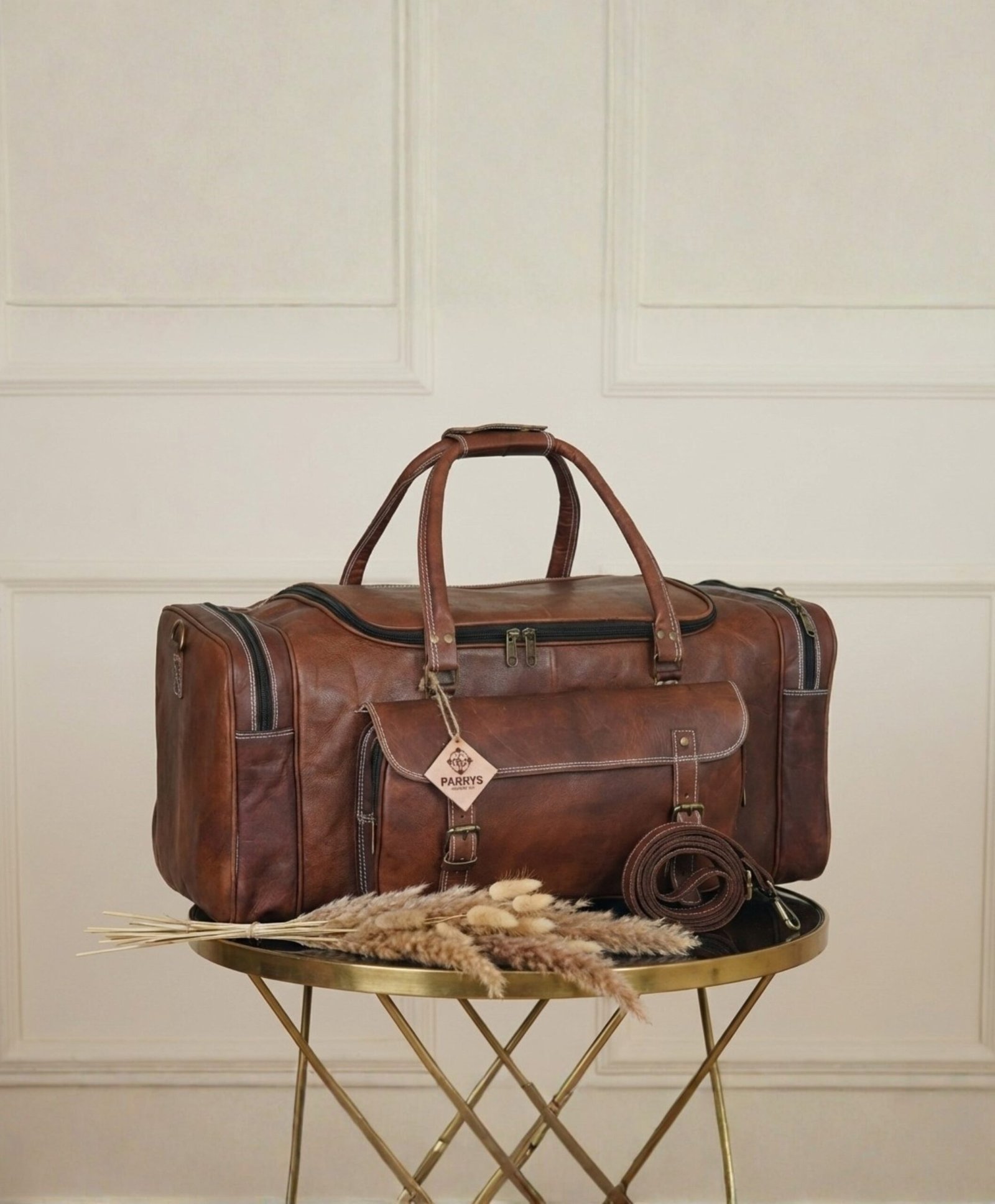 Traveler's Brown duffle leather bag - Image 5