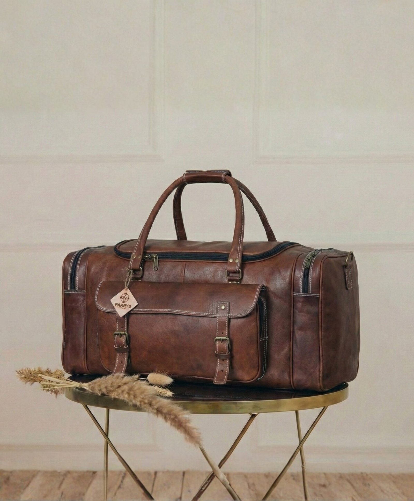 Traveler's Brown duffle leather bag - Image 2