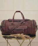 Vintage Brown duffle leather bag