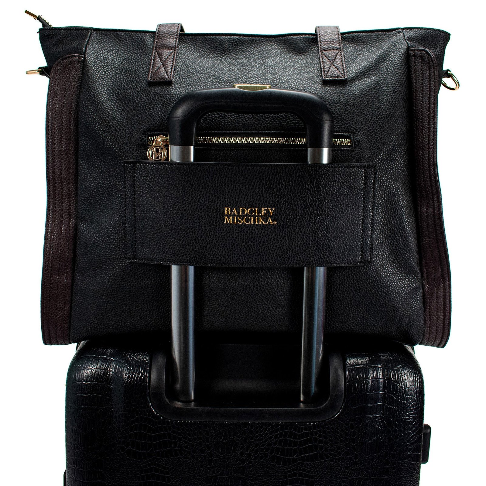 Rose Vegan Leather Weekender Tote Bag - Image 3