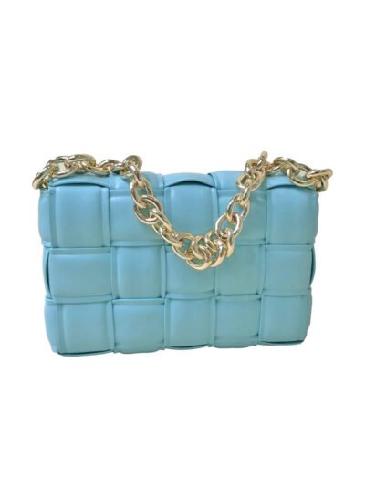 Blue Vegan Leather Hand Made Millie Cross Body Bag