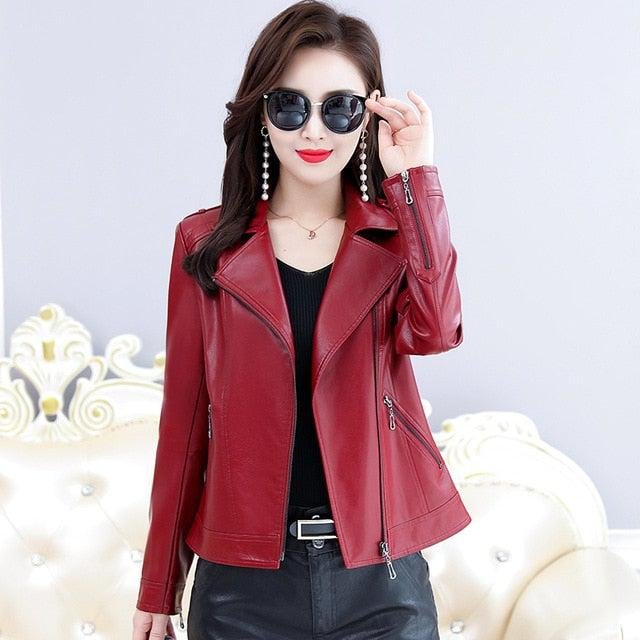 Clarice Leather Biker Jacket Women - Image 22