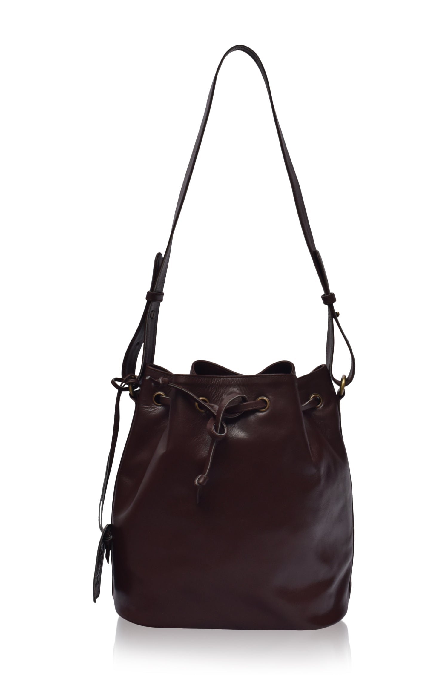 Geneva Drawstring Leather Bag - Image 7