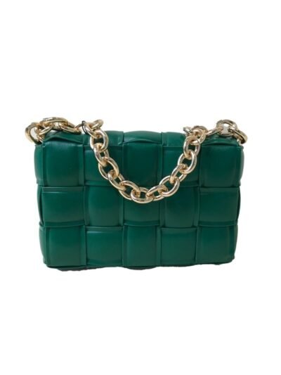 Green Vegan Leather Hand Made Millie Cross Body Bag