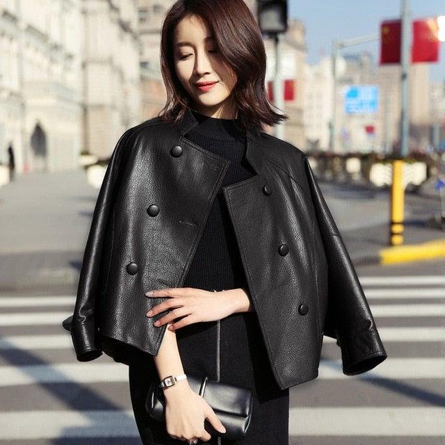 Kitana Poncho Leather Jacket - Image 6