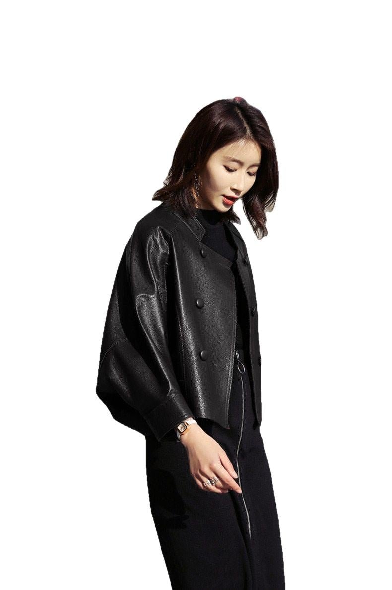 Kitana Poncho Leather Jacket - Image 4