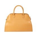 RB1032CQ | Women's Hand Bag FRIDA in Genuine Leather Made in Italy. Shiny Gold metal hardware - Color Leather - Dimensions: cm 43 x 29 x 24 + 12 (Light handles)