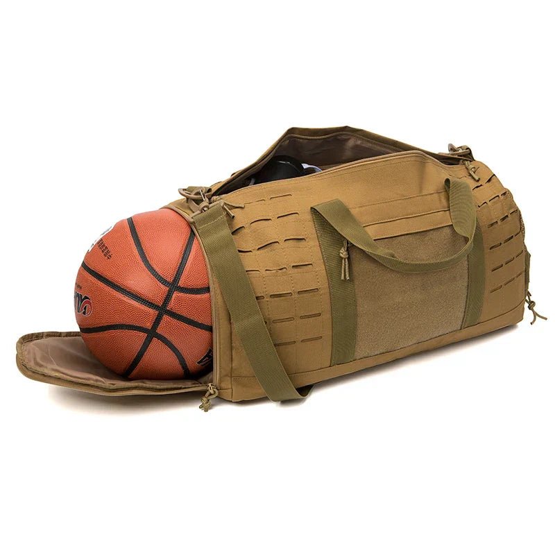 40L Tactical Sport Gym Duffle Bag Travel Training Bag Khaki - Image 5