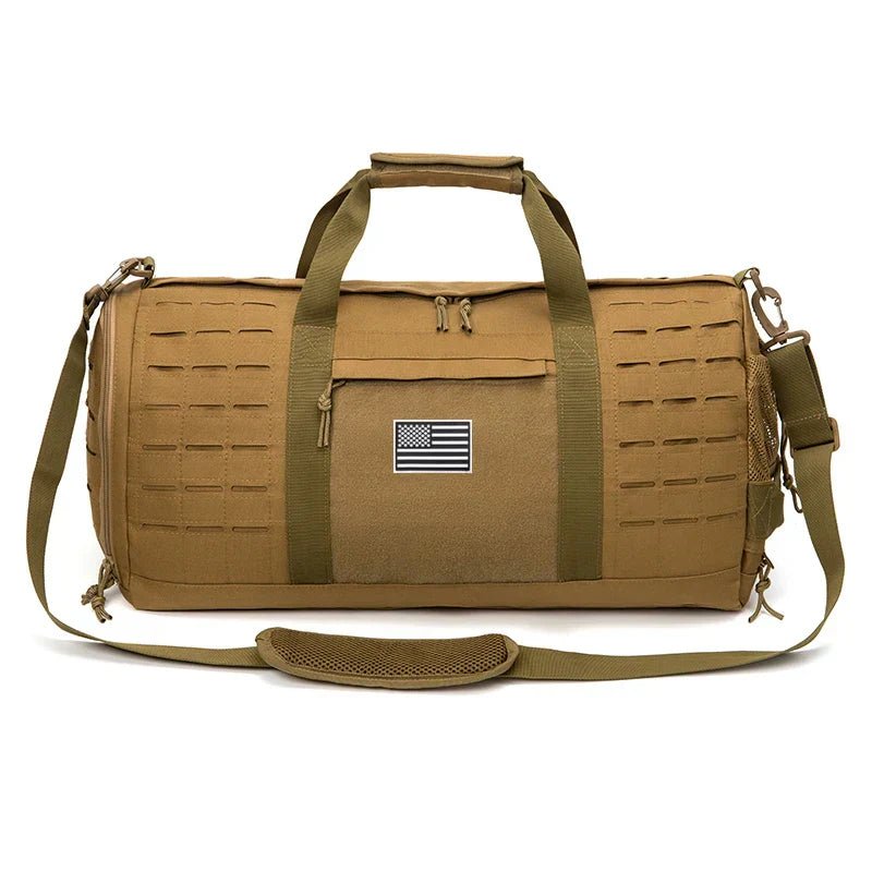 40L Tactical Sport Gym Duffle Bag Travel Training Bag Khaki - Image 2