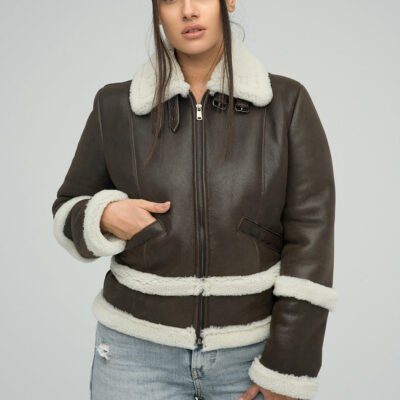 Brown Merino Shearling Leather Jacket