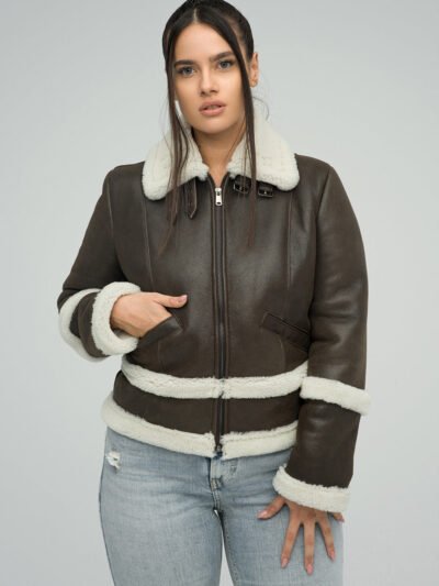 Brown Merino Shearling Leather Jacket