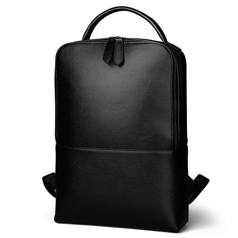 Skald Black Pebbled Leather Backpack | Slim Black Leather Backpack - Image 5