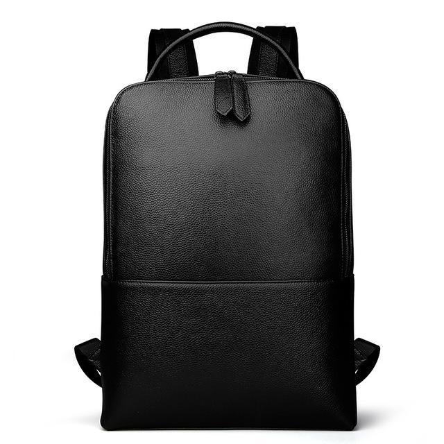 Skald Black Pebbled Leather Backpack | Slim Black Leather Backpack - Image 6