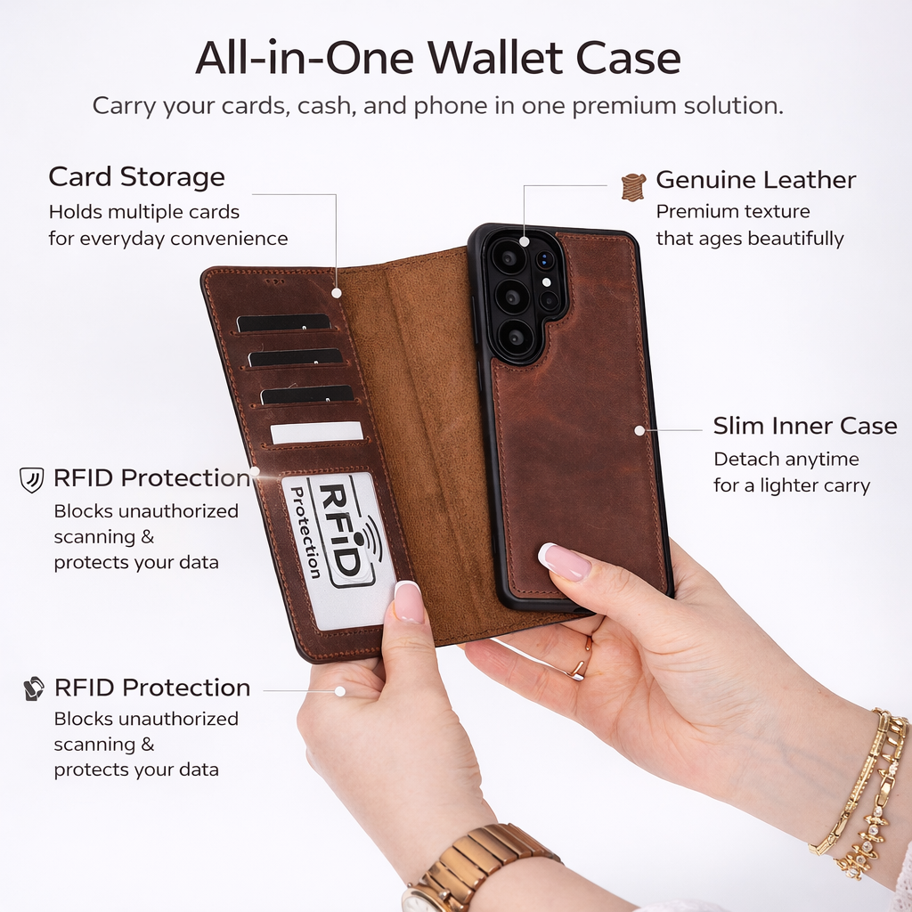Buffalo Samsung Galaxy S26 Leather Wallet Case - Image 2