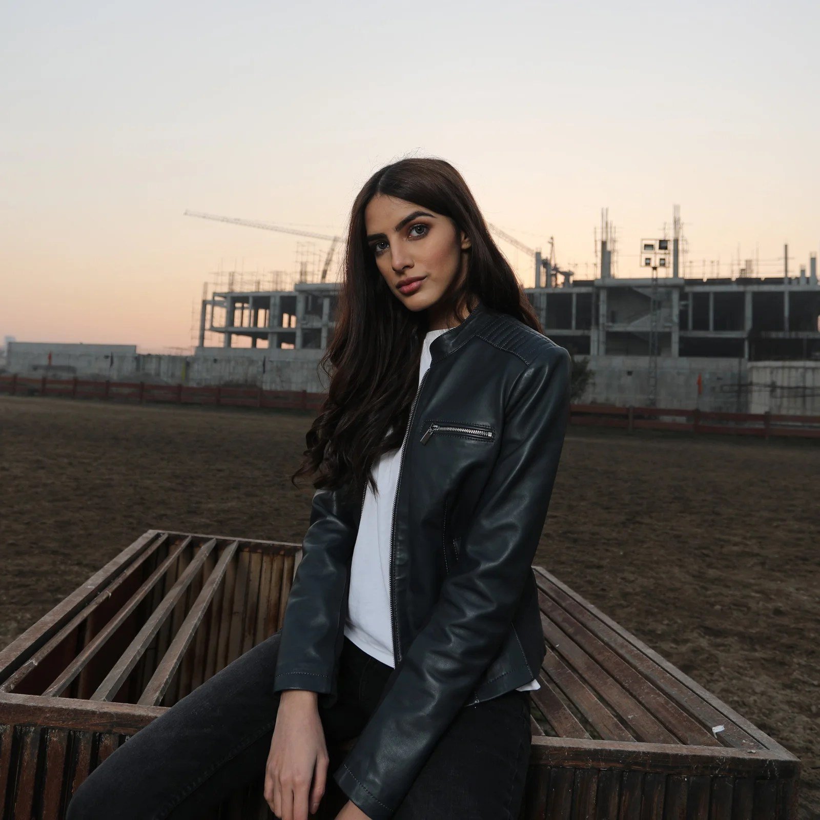 Black Leather Biker Jacket - Image 3