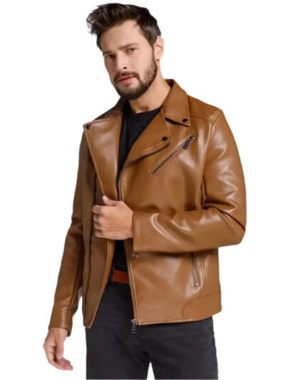 Men’s Brown Leather Motorcycle Jacket