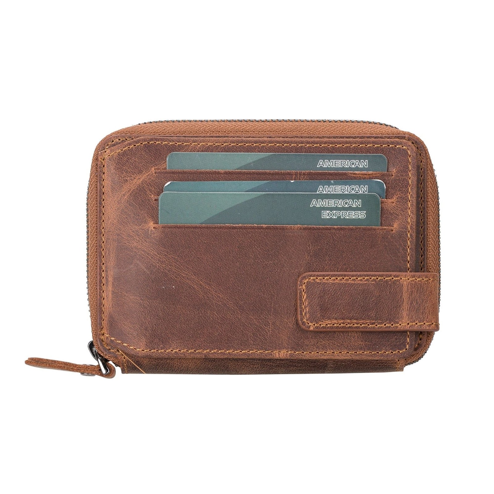 Powell Handmade Unisex Leather Wallet with Zippered Compartment - Image 9