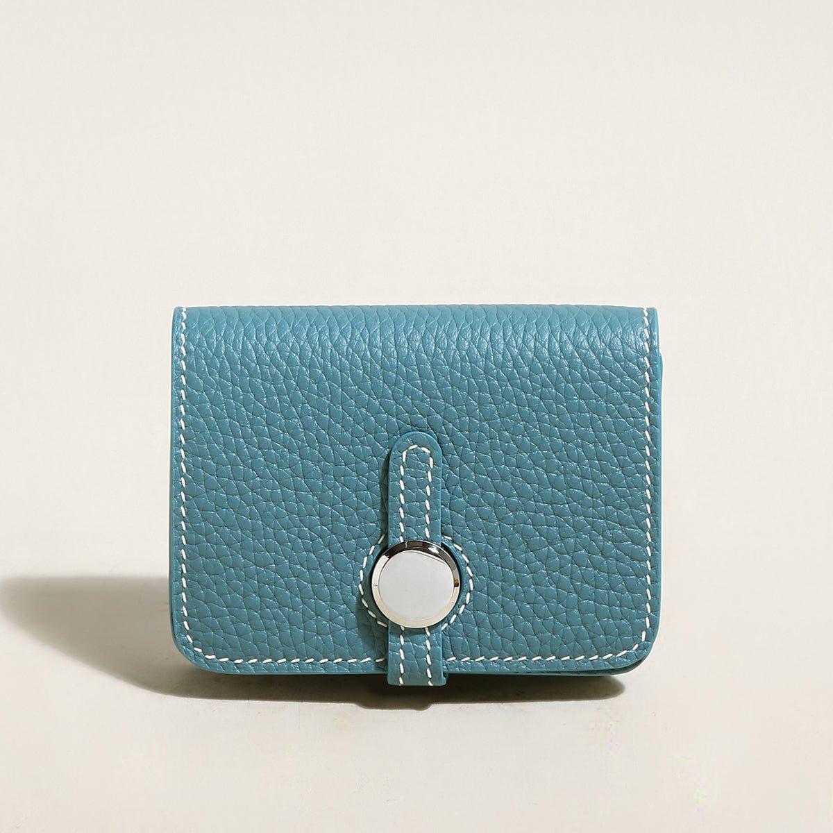 Slim Leather Wallet with Detachable Strap – Pebble-Grain Mini Crossbody Wallet & Clutch - Image 7