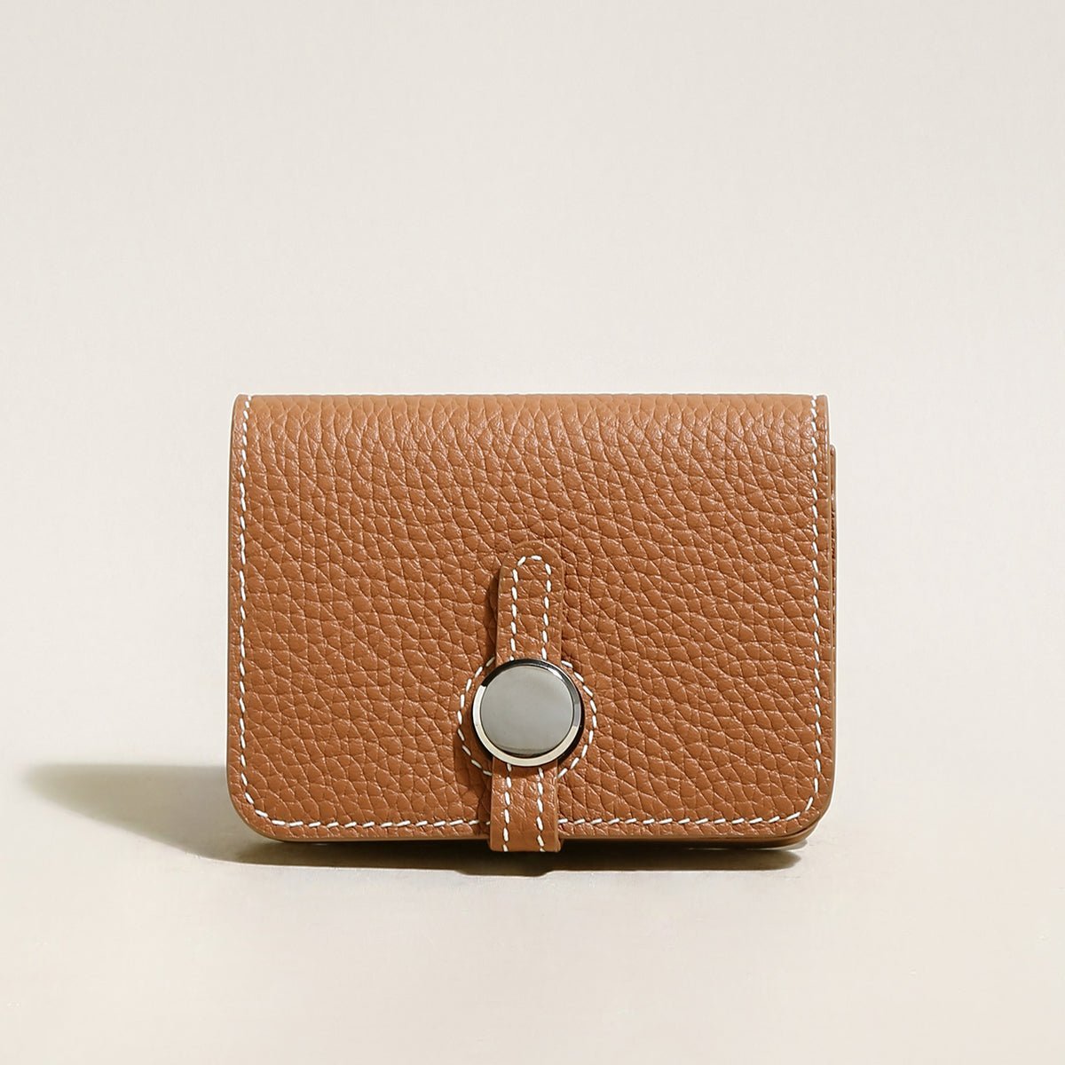 Slim Leather Wallet with Detachable Strap – Pebble-Grain Mini Crossbody Wallet & Clutch - Image 8