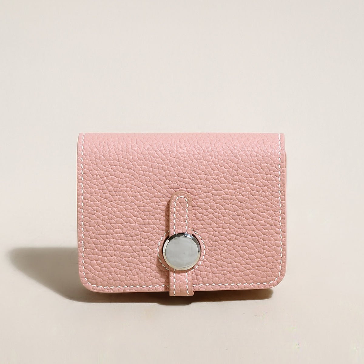 Slim Leather Wallet with Detachable Strap – Pebble-Grain Mini Crossbody Wallet & Clutch - Image 9